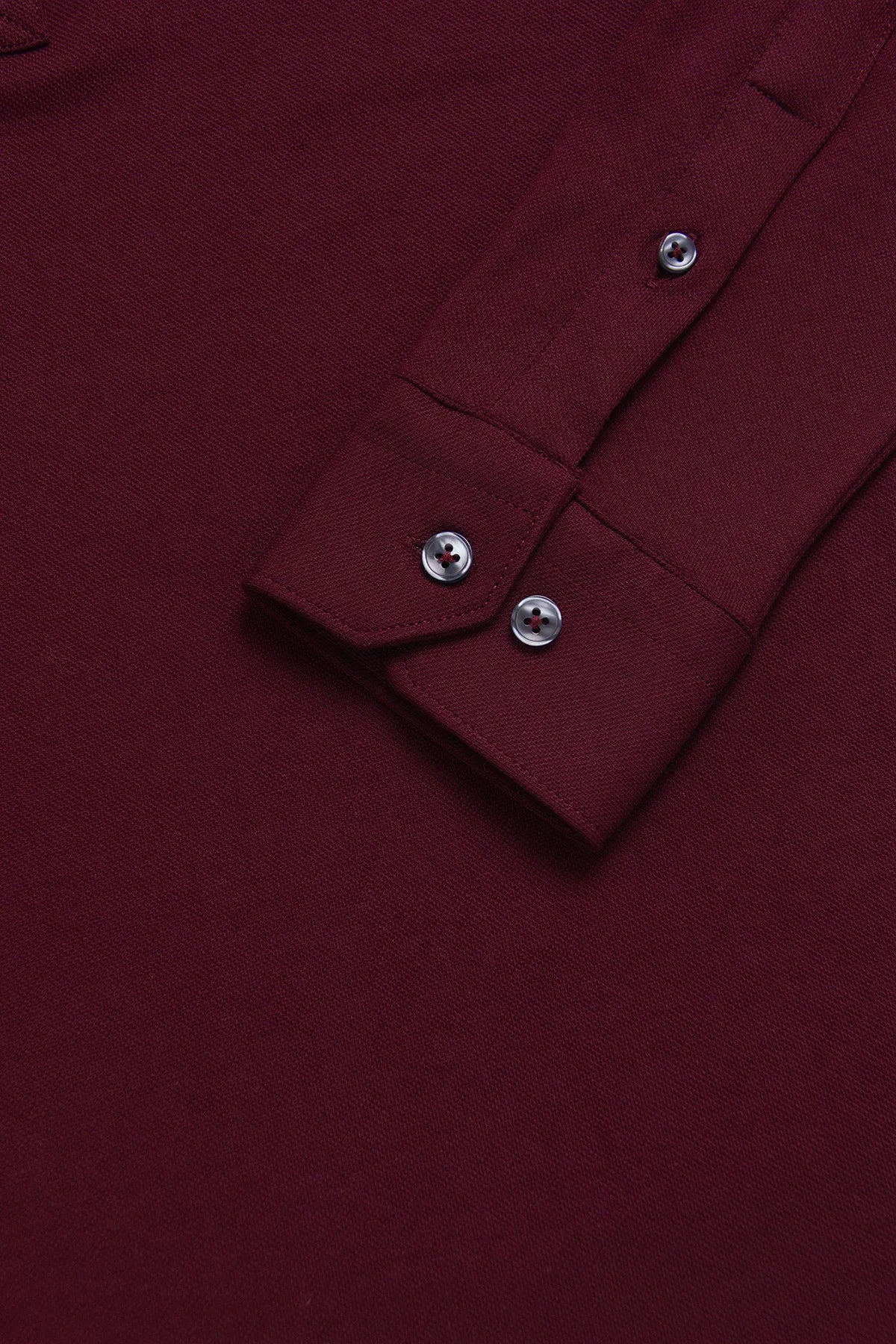 Camisa Piqué Polera Algodón Borgoña